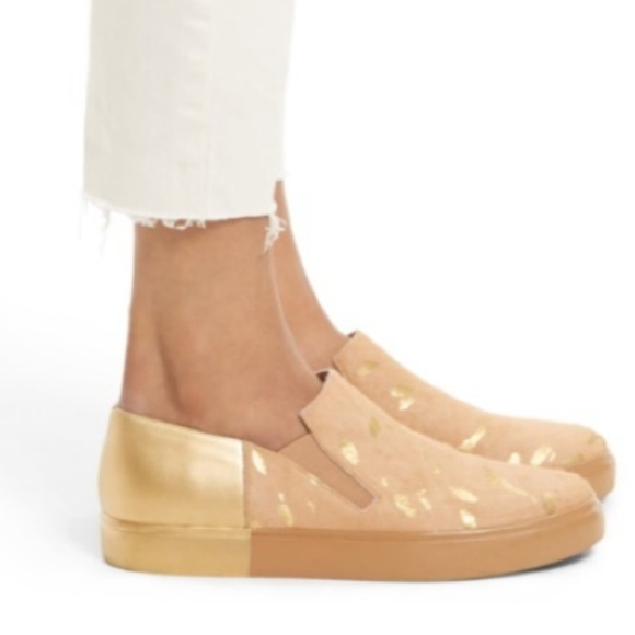 Free‎ People Varsity Golf Slip On Sneaker Leather Calf Hair Animal Print EU 38 - Picture 11 of 11